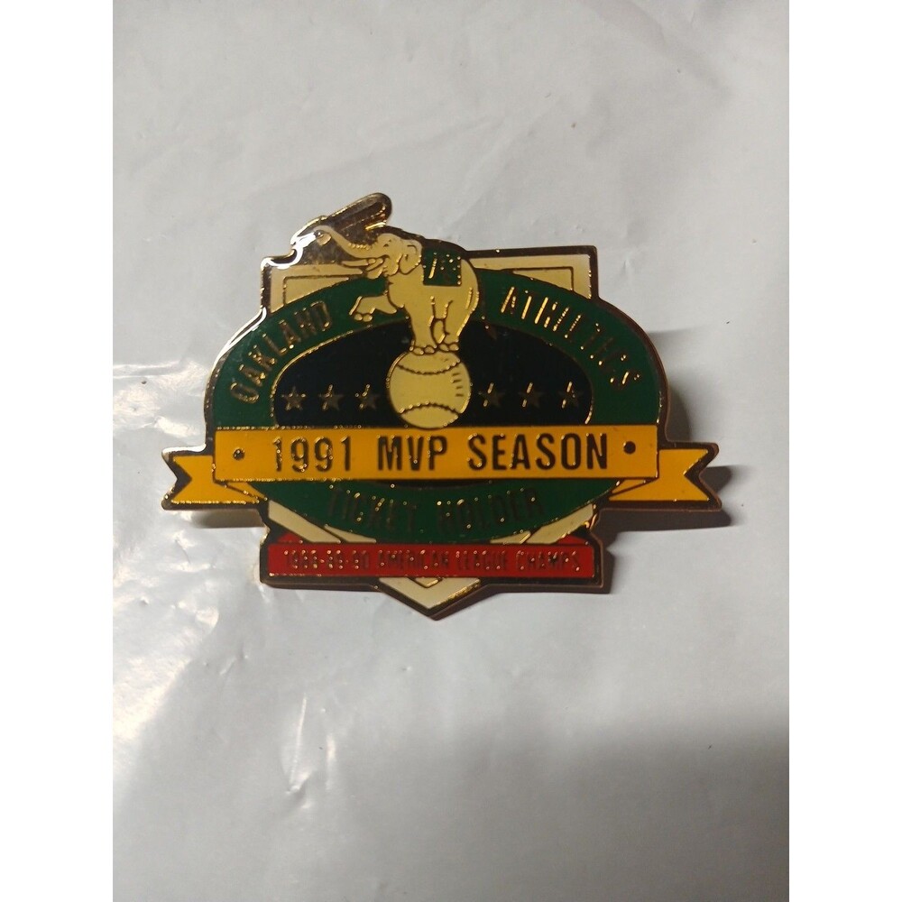 1991 Oakland A’s Athletics MVP Season Ticket Holder Pin Peter David